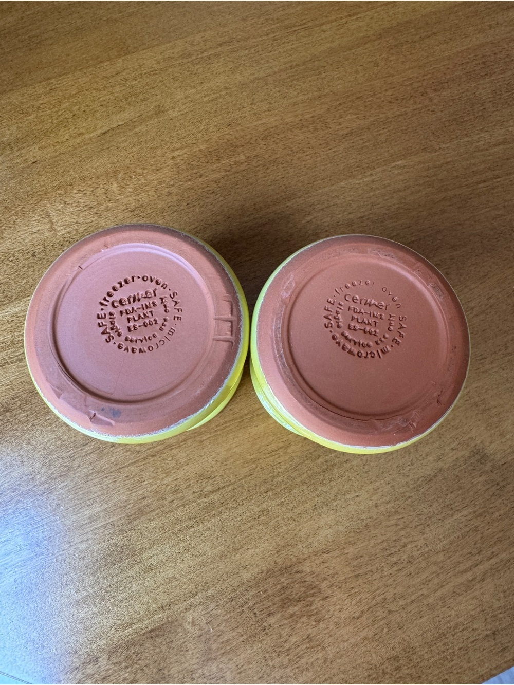 Set of 2 Limited Edition La Fermiere Terracotta Yogurt Pots Sunny Yellow - Picture 3 of 3